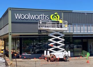 Woolies signage installed