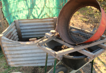 Sieving finished compost