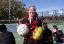Netball, and footy for Mady