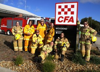 Woodend CFA women on fire