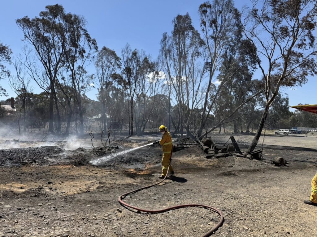 Emergency services continue fire fight