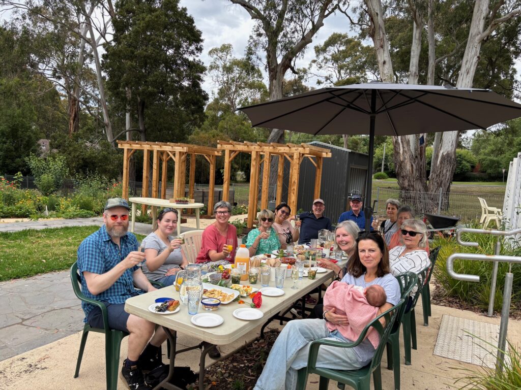 Volunteers celebrate their garden
