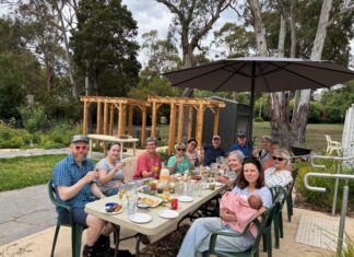 Volunteers celebrate their garden