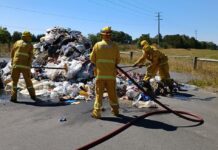 Battery sparks rubbish truck fire