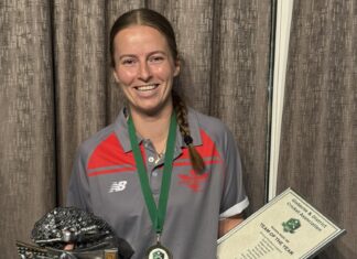 Brianna scoops the pool