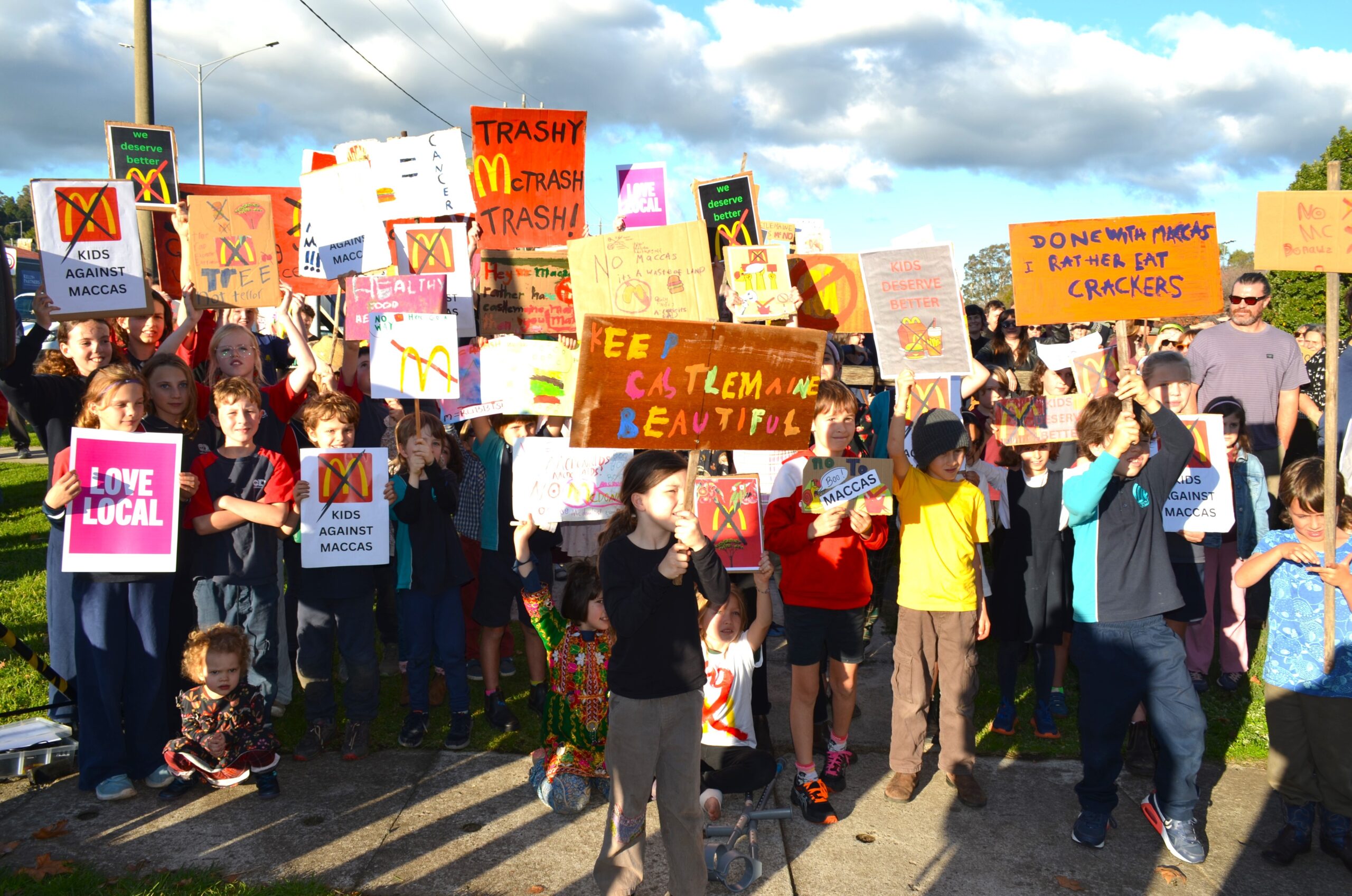 Not lovin’ it – kids rally against Maccas